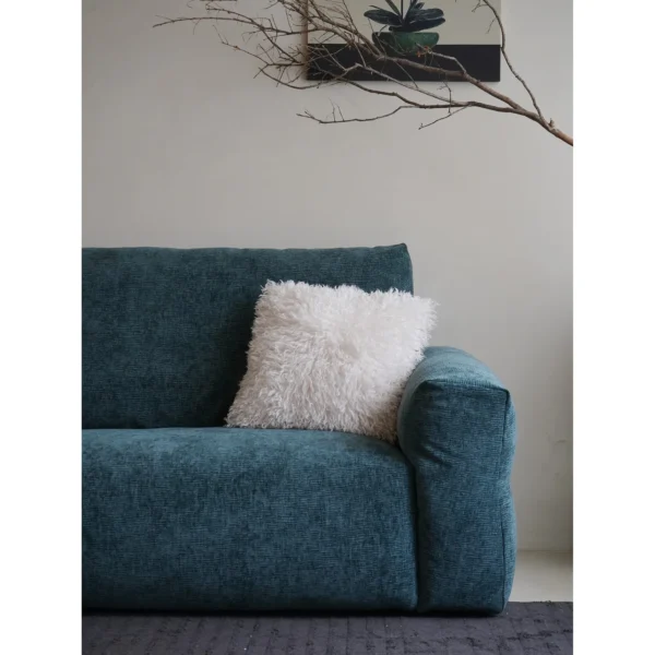 Zhiyu Peacock Blue Down-Filled Sofa in Pet-Friendly Fabric — in a room setting