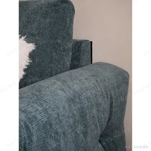 Zhiyu Peacock Blue Down-Filled Sofa in Pet-Friendly Fabric — in a room setting