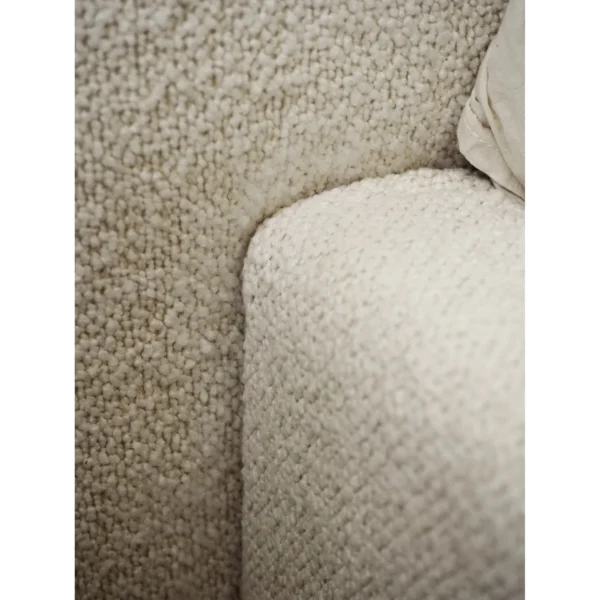 Pingchuan Bouclé Platform Bed in oatmeal — in a room setting