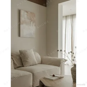 Tandao Straight-Line Sofa in oatmeal — in a room setting
