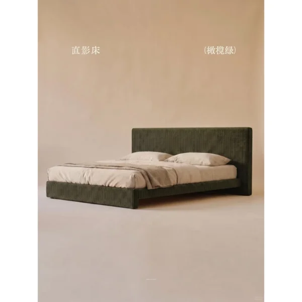 Zhiying Linen-Look Platform Bed in sand — in a room setting