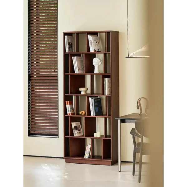 Black Glass-Door Display Cabinet for Collectibles in black — in a room setting