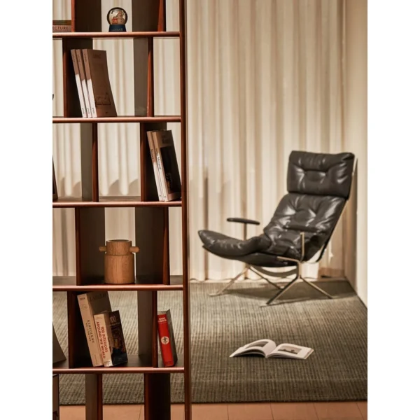 Black Glass-Door Display Cabinet for Collectibles in black — in a room setting