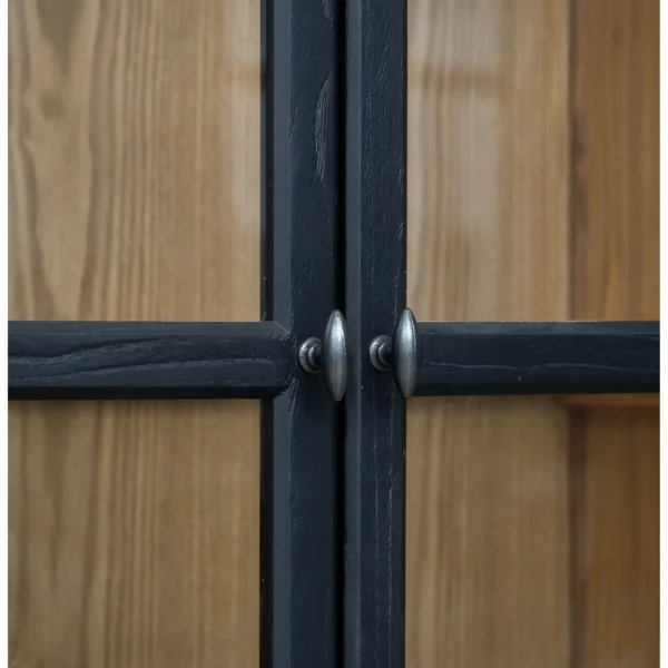 Dome Arch Display Cabinet in black — in a room setting