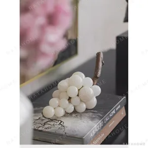 Jade-Effect Grape Cluster Ornament, Matte or Gloss in oatmeal — in a room setting