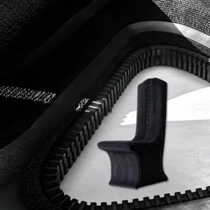 Sceptre High-Back Sculptural Chair in Black — front view