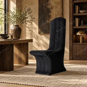 Sceptre High-Back Sculptural Chair in Black — in a room setting