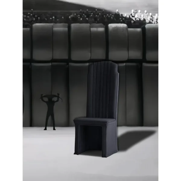Sceptre High-Back Sculptural Chair in Black — in a room setting