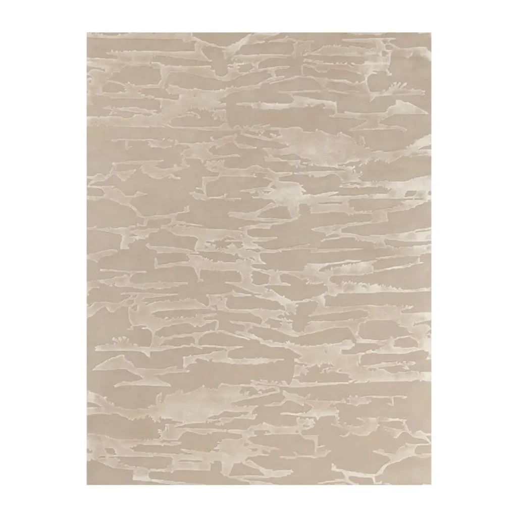 Earth Tone Brushstroke Rug in Sand and Taupe — front view