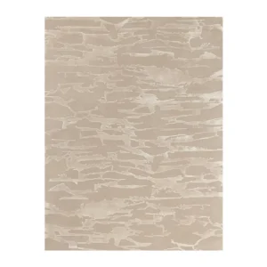 Earth Tone Brushstroke Rug in Sand and Taupe — front view