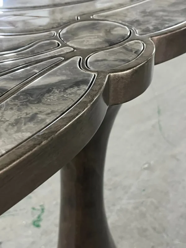 Bronze Scalloped Console on Sculpted Foot in bronze — detail