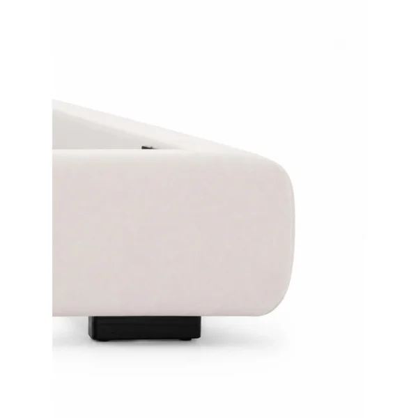 Evans Two-Tier Curved Headboard Bed in oatmeal — in a room setting