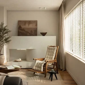 Extendable Rattan Recliner Chair in rattan — front view