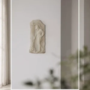 Faux Jade Classical Relief Wall Hanging in oatmeal — front view