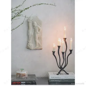 Faux Jade Classical Relief Wall Hanging in oatmeal — in a room setting