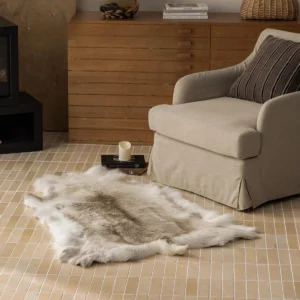 Finnish Reindeer Hide Rug in slate — front view