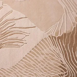 Foolproof Neutral Rug with Flowing Contour Lines in Sand — in a room setting