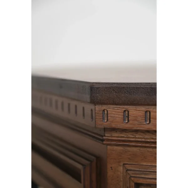 Forge Carved Octagonal Solid Wood Coffee Table, 100 cm in clay — in a room setting