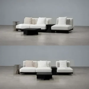 Formless Sofa in solid wood — front view