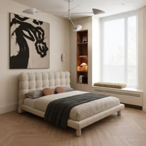 Bubble Bed in Brushed Fabric — front view