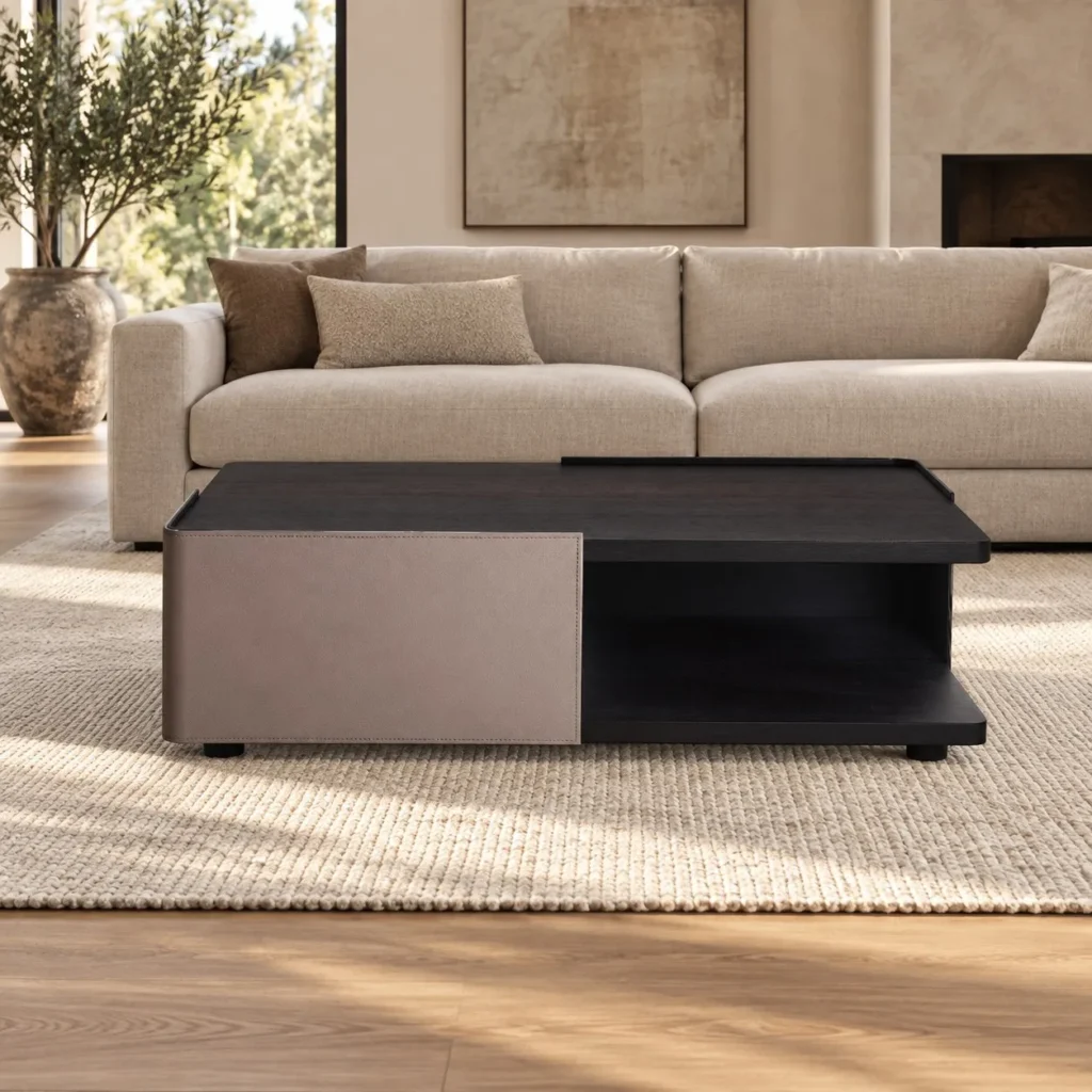 Black Veneer Coffee Table in black — front view