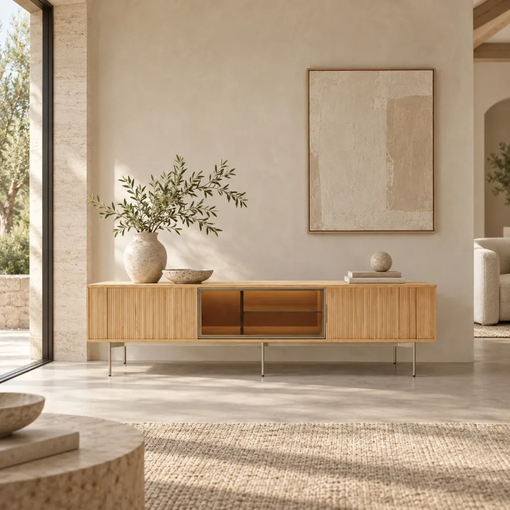 Cascade Oak Sideboard in natural oak — front view