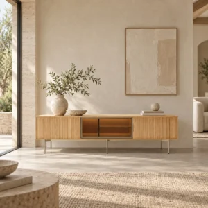 Cascade Oak Sideboard in natural oak — front view