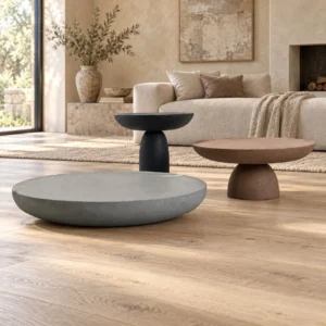 Pebble Coffee Table Set of 3 in slate — front view