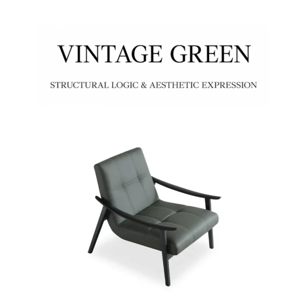 Fynn Black Ash Lounge Chair in Black Leather — in a room setting