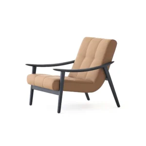 Fynn Wood Lounge Chair in solid ash — front view