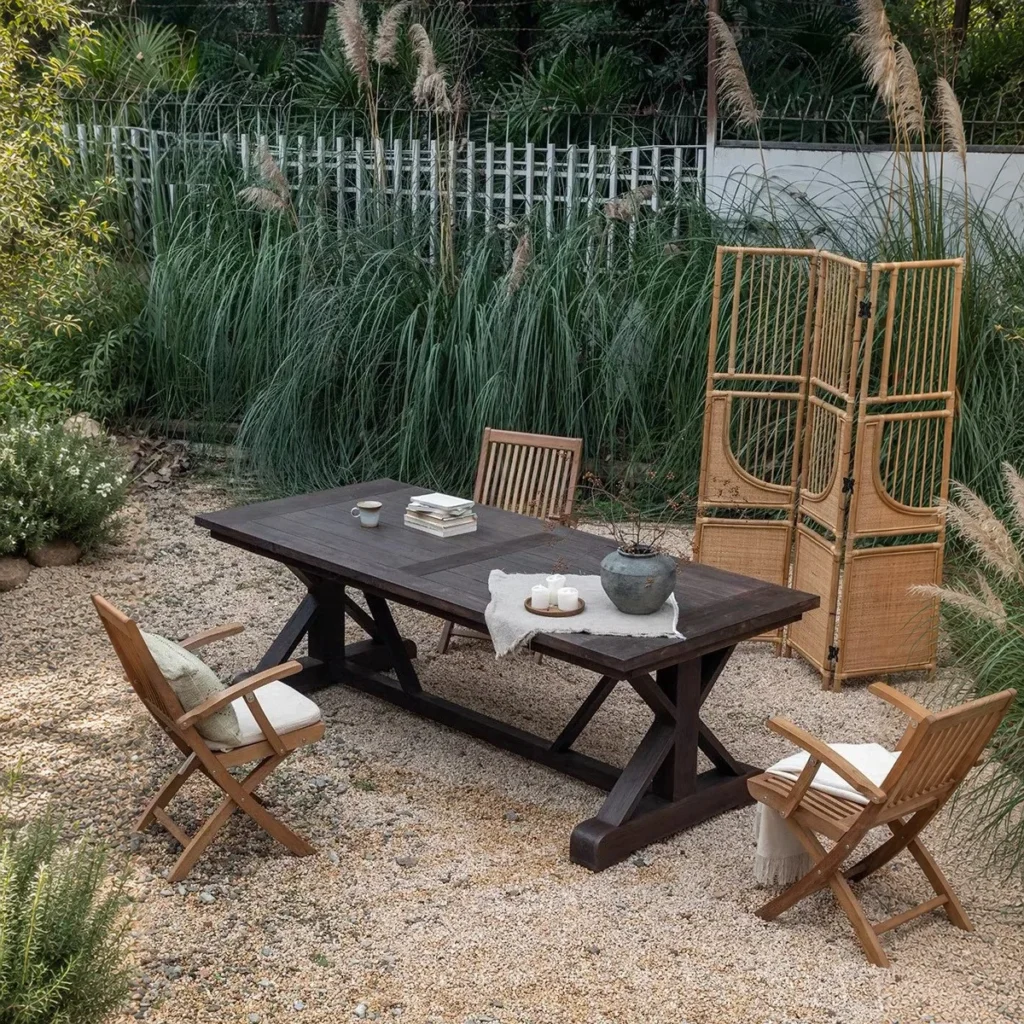 Garden Outdoor Tea Table in teak — front view