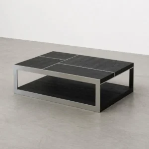 Brushed Black Wood Coffee Table in black — front view