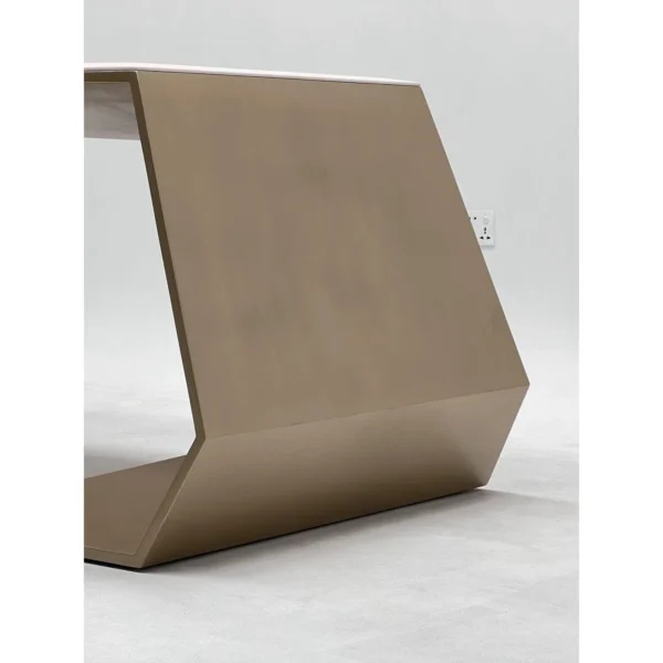 Geometric Executive Desk in oatmeal — in a room setting