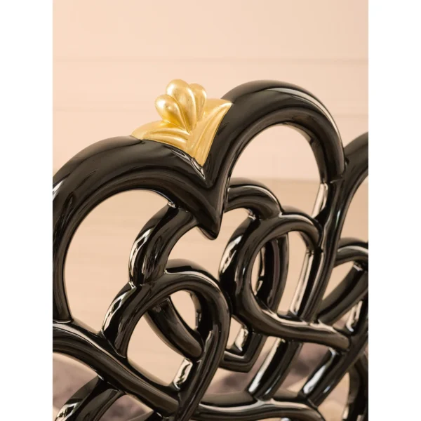 Silver Oriental Hand-Carved Beech Crown Chair in black — in a room setting