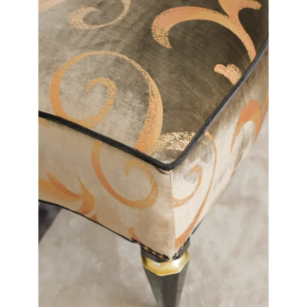 Silver Oriental Hand-Carved Beech Crown Chair in black — in a room setting