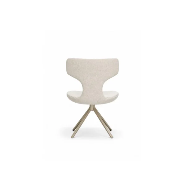 Ginkgo Leaf-Back Swivel Chair in Cream Bouclé — in a room setting
