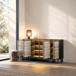 Glass Brick Sideboard in glass — front view
