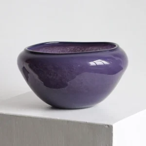 Glossy Purple Glass Fruit Bowl, Small, Medium or Large in plum — front view
