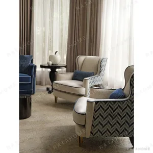 Grace Two-Seat Sofa in Royal Blue Italian Cotton Velvet — in a room setting