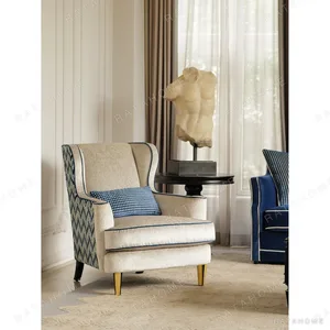 Grace Two-Seat Sofa in Royal Blue Italian Cotton Velvet — in a room setting