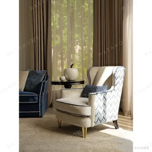 Grace Two-Seat Sofa in Royal Blue Italian Cotton Velvet — in a room setting