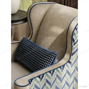 Grace Two-Seat Sofa in Royal Blue Italian Cotton Velvet — in a room setting