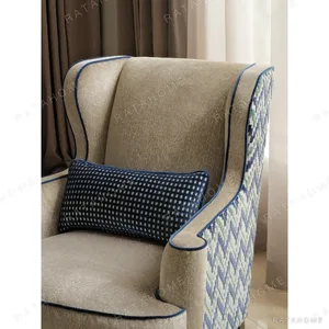 Grace Two-Seat Sofa in Royal Blue Italian Cotton Velvet — in a room setting