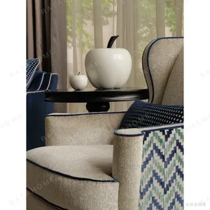 Grace Two-Seat Sofa in Royal Blue Italian Cotton Velvet — in a room setting