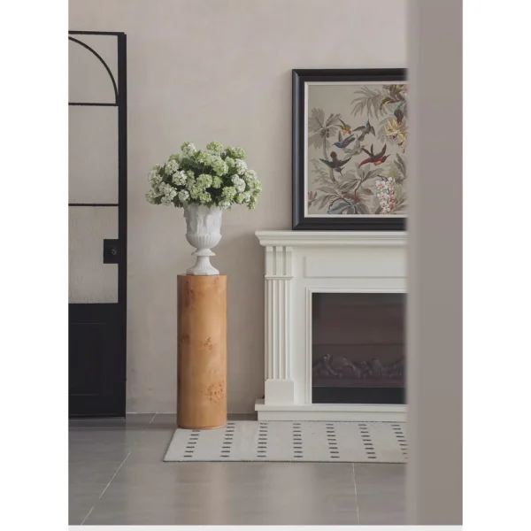Jade-Effect Greek Frieze Relief Urn Vase in oatmeal — in a room setting