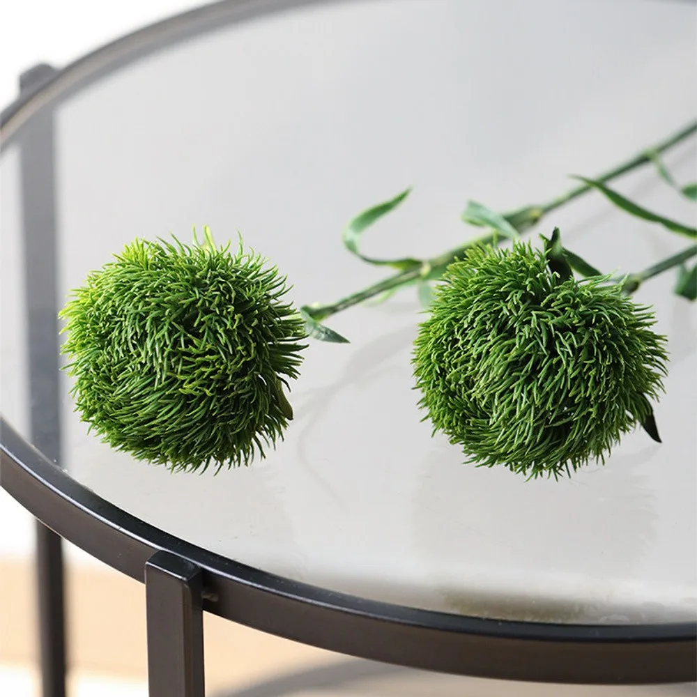 Green Dianthus Artificial Flower Stem, Single or Three in olive — front view