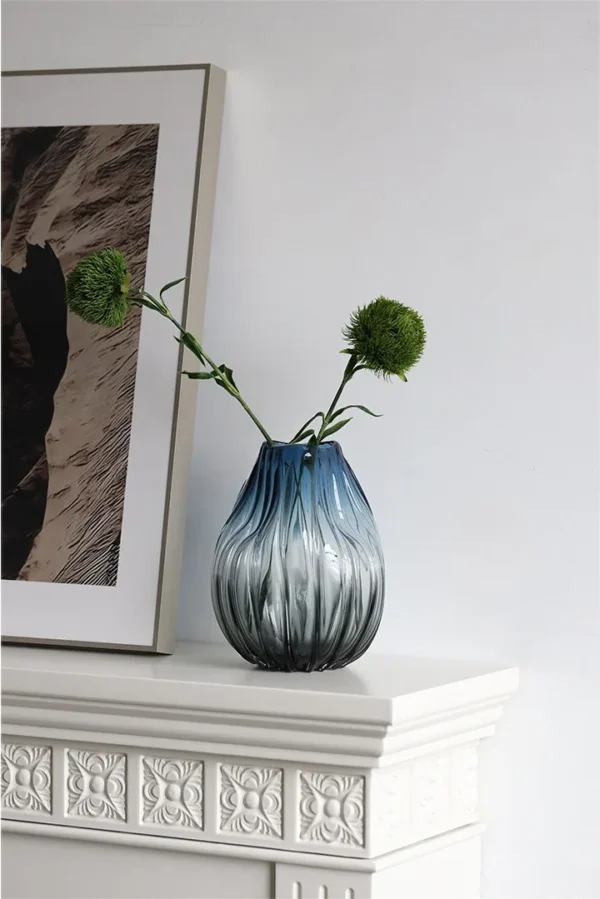 Green Dianthus Artificial Flower Stem, Single or Three in olive — in a room setting