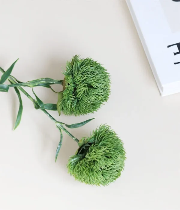 Green Dianthus Artificial Flower Stem, Single or Three in olive — in a room setting