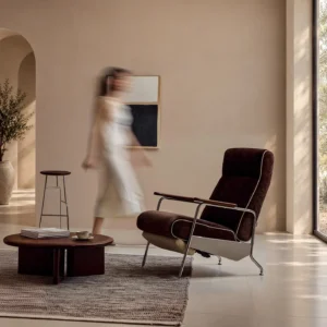 Green Functional Recliner Chair in solid ash — front view