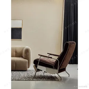 Green Reclining Chair in Chenille with Ash and Steel Frame — in a room setting
